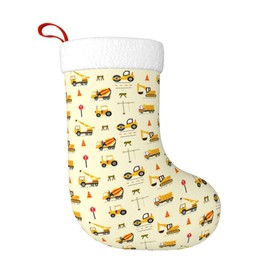 Yellow Car Christmas Stocking,17.7" Xmas Fireplace Hanging Stockings Decoration Stockings for Family Holiday Party Decoration（1 Piece）