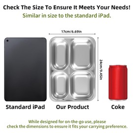 GOFULLHOME 3-Pack Stainless Steel Snack Containers with Lids, 4-Compartment Bento Boxes, Reusable Meal Prep and Lunch Containers - Divided Food Storage Containers Ideal for Home and Travel