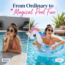 Unicorn & Flamingo Inflatable Swim Tube for Pool Fun – Colorful PVC Float Ring for Summer Parties