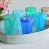Youngever 9 Sets 16 Ounce Plastic Cups with Lids and