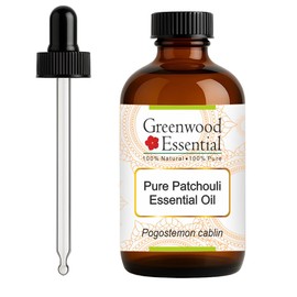 Greenwood Essential Pure Patchouli Essential Oil (Pogostemon cablin) with Glass Dropper Steam Distilled 120ml (4 oz)