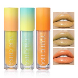 JUR MORNIER Shimmer Glitter Lip Gloss Oil,6 Color Hydrating Sparkly Lipstick,Non-Sticky Fresh Texture Lip Oil,Long Lasting Moisturizing Lip Makeup (04/05/06)