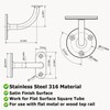 Hand Rail Brackets for Stairs, 2 Pack Stainless Steel 316