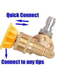 Tool Pressure Washer Accessories Kit, 7 Power Washer Nozzle Tips, Quick Connect Pivoting Coupler, 1/4 inch, 4500 PSI, 8-Pack