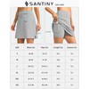 SANTINY 18" Skorts for Women 3 Pockets High Waist Long