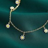 Bohemian Daisy Flowers Anklet for Women,Adjustable Layered Beach Foot Chain