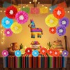 18 Pcs Mexican Paper Flowers Colorful, Tissue Paper Flowers Decorations