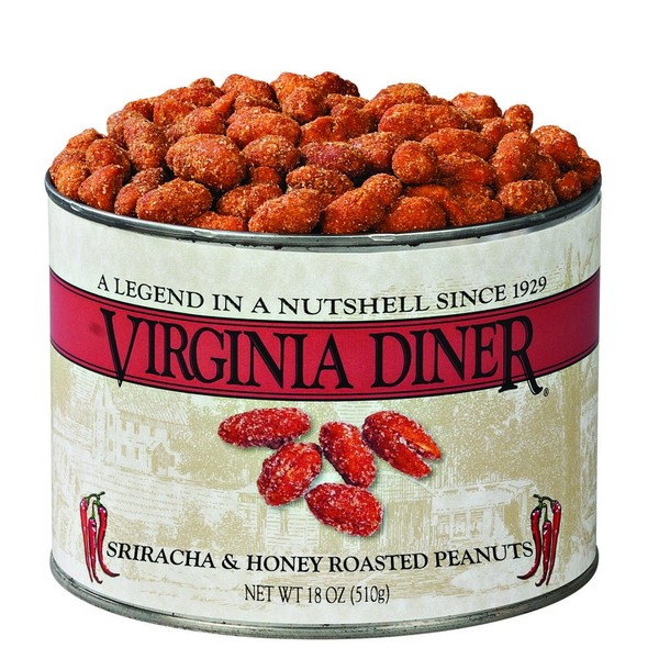 Virginia Diner - Gourmet Extra Large Sriracha & Honey Roasted Virginia Peanuts, 18 Ounce Tin