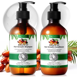 Batana Oil Shampoo and Conditioner Set 600ML, Organic Batana Oil with Onion Shampoo and Conditioner for Men and Women Daily Hair Care, Batana Oil for Hair Growth for Thinning Hair & Hair Loss