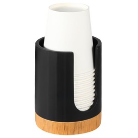 Luxspire Dixie Cup Dispenser, 5-7oz Bathroom Cup Dispenser, Marble Resin Dixie Cup Holder, Disposable Bathroom Paper Cup Holder, Cotton Pad Holder, Guest Bathroom Essentials, Matte Black, 1 Pack