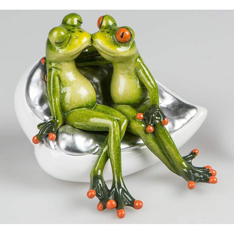 Formano 717689 Decorative Figurine Funny Frog Couple Kissing on a