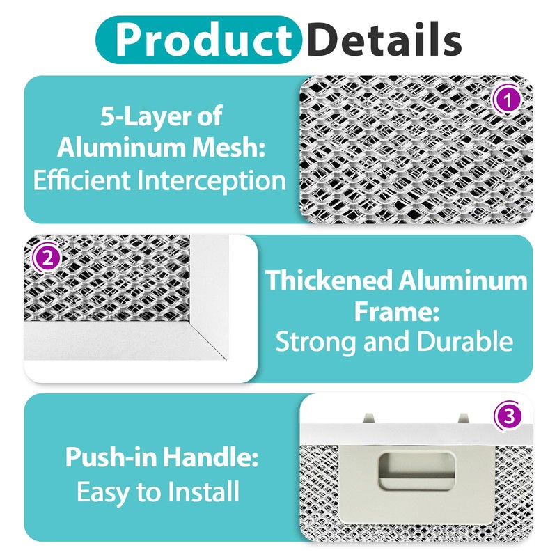 2Pcs WA0575 Range Hood Filter 14.4"x13.5"x0.35" Compatible with Vissani
