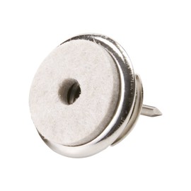 Nail On - 1" Swivel Glides with Felt for Straight or Angled Wooden Furniture Legs - (4 pieces) Brass, Round