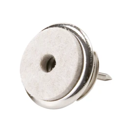 Nail On - 1" Swivel Glides with Felt for Straight or Angled Wooden Furniture Legs - (4 pieces) Brass, Round