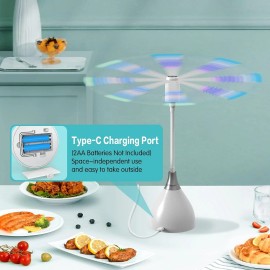 Neijiaer 2/3/4pcs Mosquito repellent fan USB or Batteries, Soundless and Portable Fly Fan - 2, Black