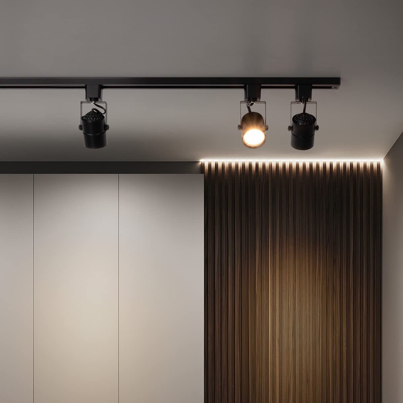 mirrea Bulb Replaceable LED Track Lighting Heads for Black H