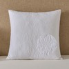 White Quilted Euro Shams Set of 2 Cotton Floral Large