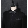 HISDERN Mens Bow Tie Pre tied & Pocket Square Set