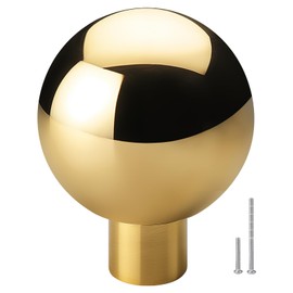 CozyHommie 6Pack Minimalist Style Solid Cylindrical Zinc Alloy Cabinet Pulls/Handles/Knobs, Strong and Durable for Drawer and Wardrobe (Golden, Knob-Single Hole)