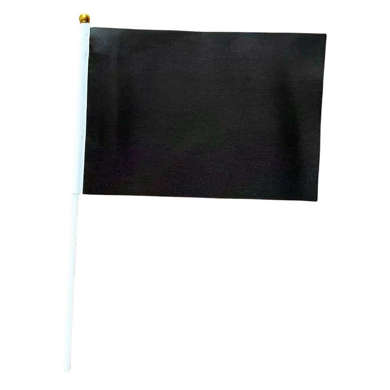 Pack of 50 Hand-Held Mini Flags Black 14 x 21