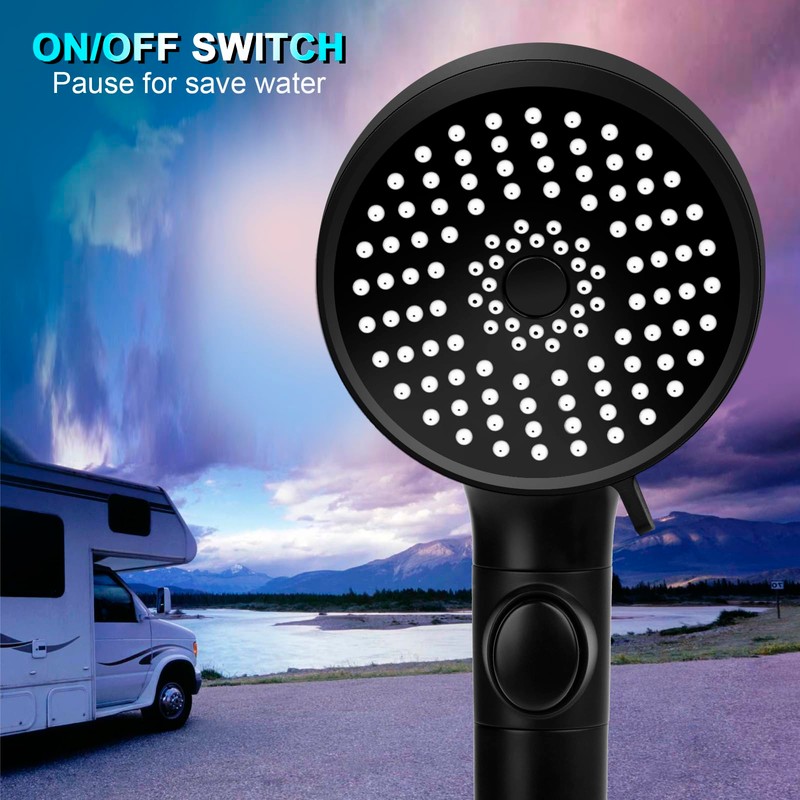 RV Shower Head with Hose, High Pressure 5 Mode Shower