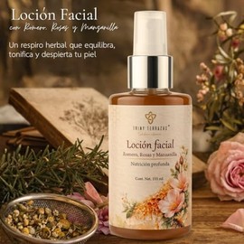 Triny Terrazas | Ritual Milenario | Loción Facial con Rosas, Miel de Abeja, Manzanilla y Romero | Frescura ligera para la rutina diaria del rostro | 155 ml