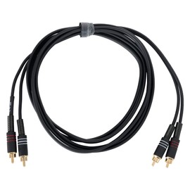 Pronomic Stage Audio Cable - Professional Audio Cable - RCA to RCA - High Quality Plugs and Shielding - Length: 3 m - Includes Cable Velcro - Black