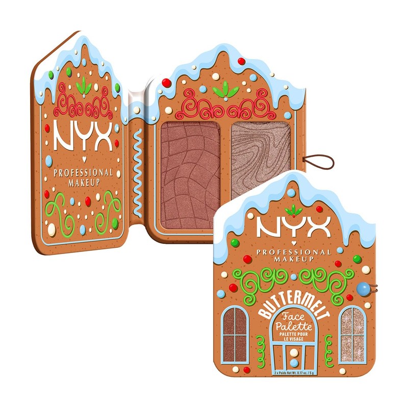 NYX Professional Makeup Buttermelt Face Palette, Creamy Blendable Blush and