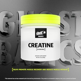 Ghost Monohidrato de Creatina en Polvo Basics para Hombres y Mujeres – Suplemento de para Entrenamiento de 5 G Creapure para Ganar Masa Muscular – Veg