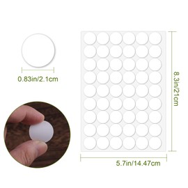SAVITA 6 Sheets / 324pcs Screw Hole Cover Stickers, Self-Adhesive Screw Hole Stickers Dustproof Cabinet Sticker Cover Caps for Wardrobe Kitchen Cabinet Bookcase Wood Furniture (White)