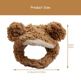Rumyve Pet Bear Headdress Pet Cute Hat,Adjustable Breathable Soft Kitten Costume Pet Hat Headdress,Soft Small Pet Headdress Bear Hat Cat Puppy Dog(Brown)