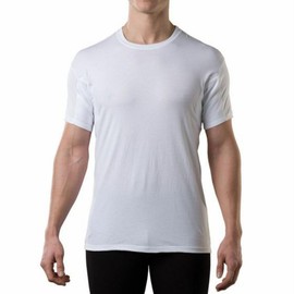 Men's Sweatproof Undershirt | Cotton Crew Neck T-Shirt with Underarm Sweat Pads | Original Fit | Aluminum-Free Alternative | White | XX-Large