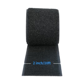 Hook and Loop Tape with Adhesive, Heavy Duty Self Sticky Interlocking Tape, Sewing Fasteners for Handmade, Photo Frames, Mosquito Net, Carpets, Car and DIY, 2 inch * 10 Feet * 2 Rolls