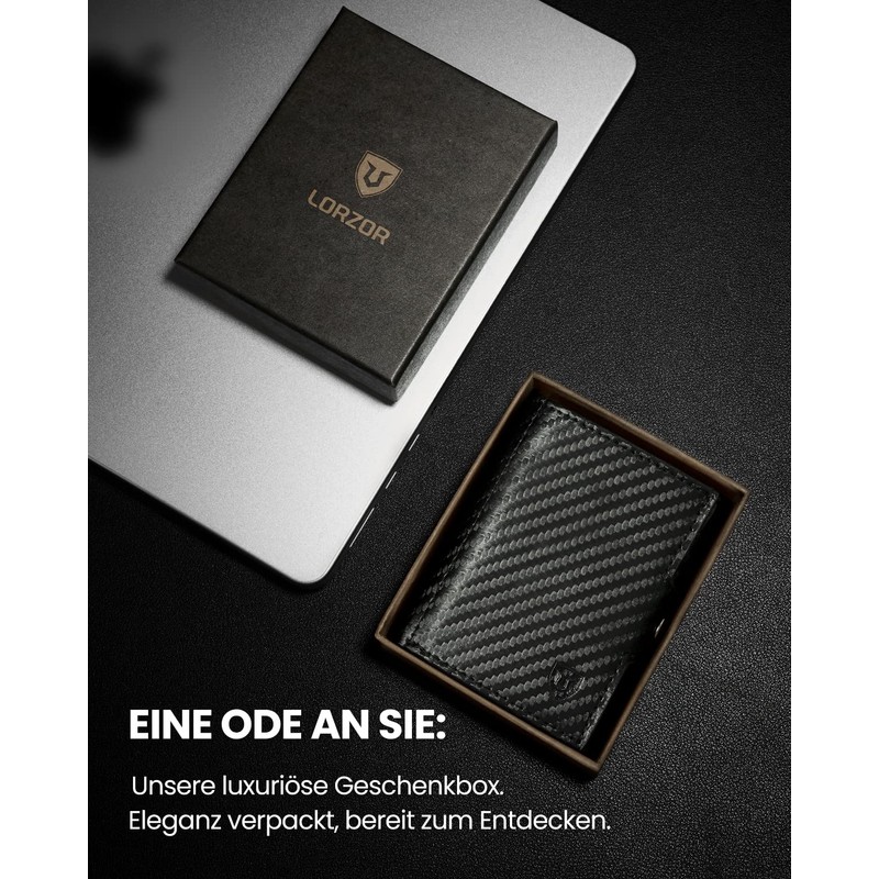 Slim Wallet with Coin Compartment, Press Stud & RFID Protection,