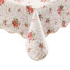 Water Resistant Pink Chamomile Flower Tablecloth Rectangular Flannel Back Vinyl