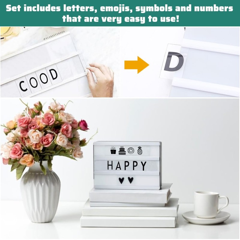 CAREDGO Pack of 104 Light Box Letters, LED Lightbox Alphabet