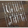USAminiature 10pcs Lot Dollhouse Miniature Weapons Swords Spears knief Action