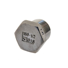Sealing Plug with Hexagonal Socket R 1/8 Inch, 16 Bar Stainless Steel Cap 16 Bar