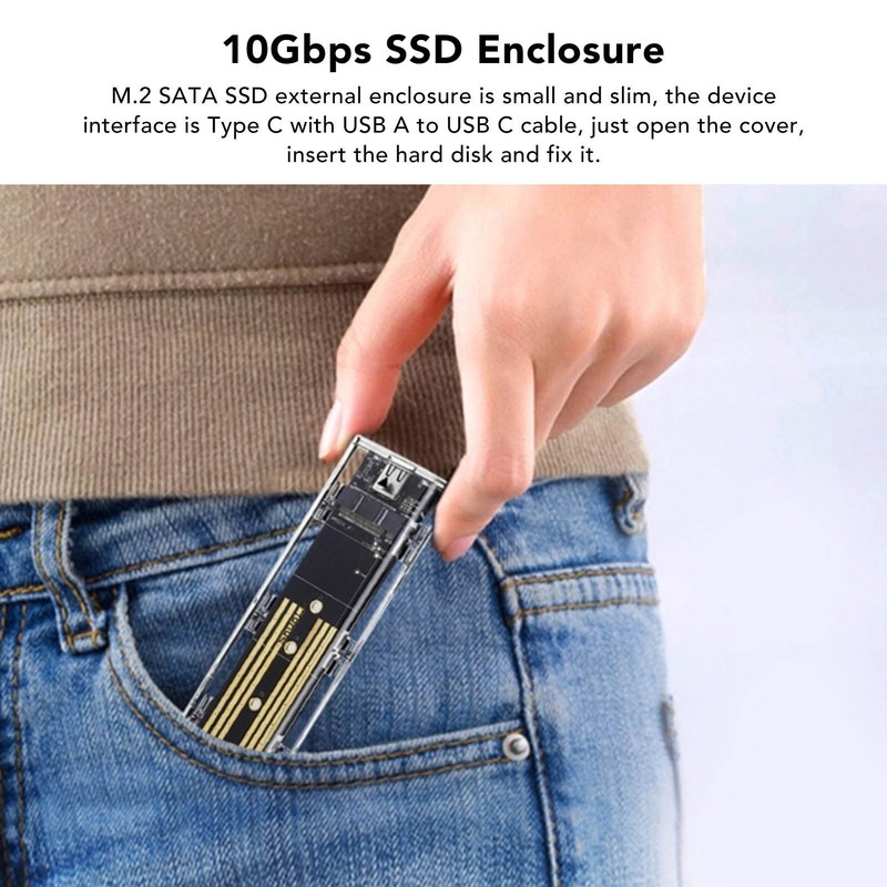 M.2 NVMe SATA SSD Enclosure NVMe to USB C 3.1