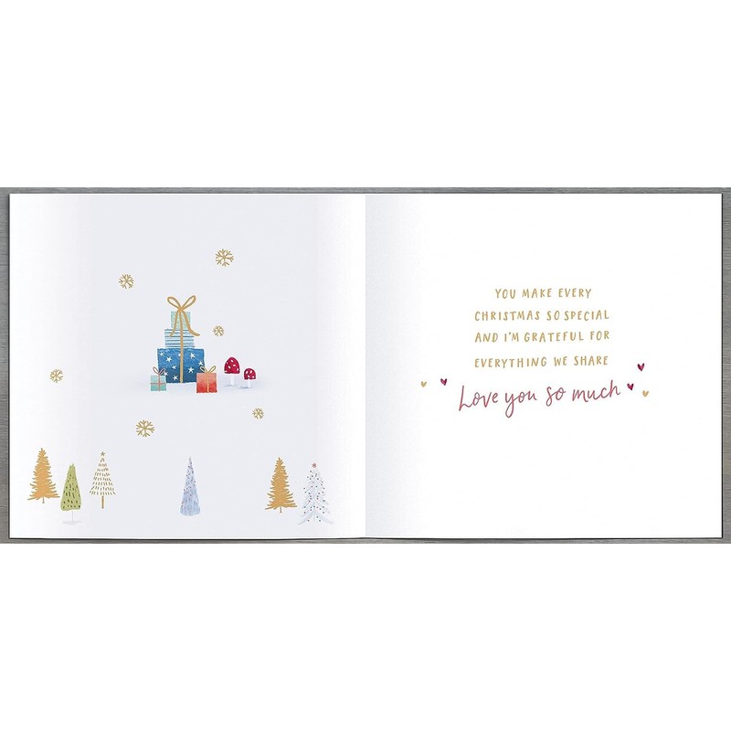 for My Husband Gold Foiled Owls Christmas Card Xmas Greeting