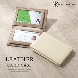 Bon Furniture LeatherKnots Pass Case, Men's, Women's, Leather, 3-sided, Commuter Pass Case, Includes Bella, Bifold Cowhide Leather, License Case, Holds 7 Cards, Card Case, navy