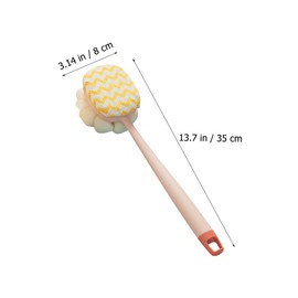 PACKOVE Double-Sided Bath Brush Long Handle Soft Bristles Back Scrubber for Exfoliating and Massage for Men and Women for Shower and Bathtub Use