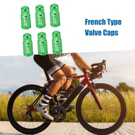A ABSOPRO Tire Valve Caps Dust Covers for Bicycle Road Bike Green Set of 6