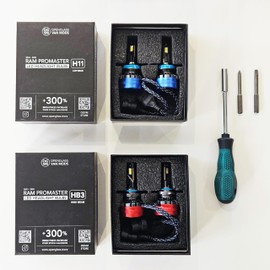 OpenGlass Van Mods Ram Promaster LED Headlight Kit - Models 2023-2025 - Includes Low Beam and High Beam, All Tools & Easy Install Videos - High-Power Plug & Play