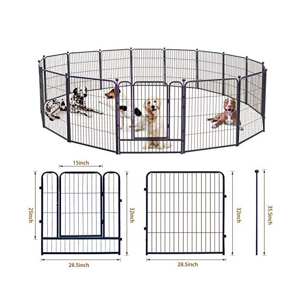 Dog Playpen,32 Inch Height in Heavy Duty,Folding Indoor Outdoor Dog