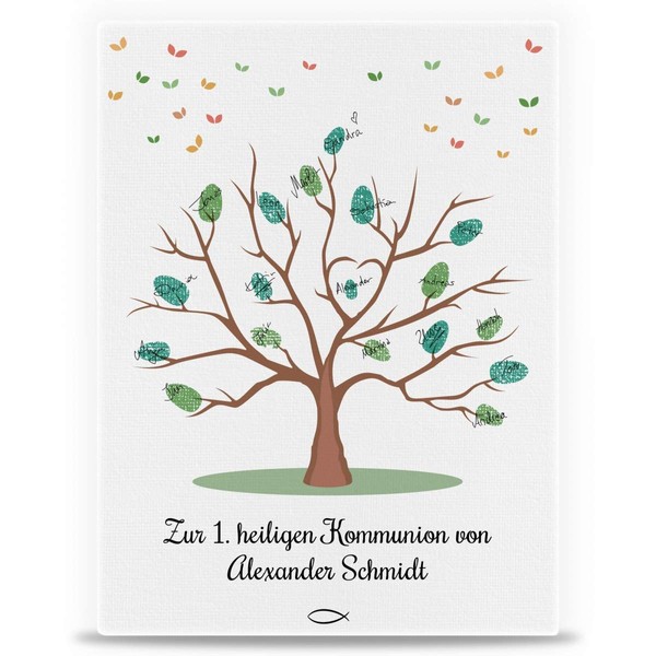 GRAVURZEILE Personalised Canvas for Communion as Guest Book - Guest