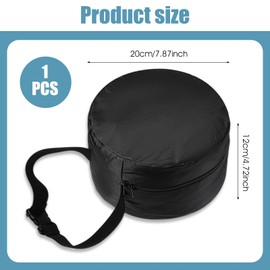 Xindojuz Neck Pillow Case, Compact Travel Neck Carrying Case Storage Bag with Zipper for Airplane Train Journey Quick Release Clasp Attaches to Luggage Purse Backpack, Pillow Not Included (Black)
