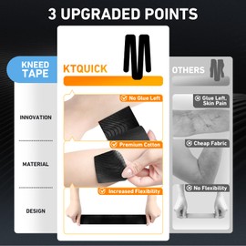 Pre-Cut Kinesiotapes for Shoulders and Back, Pack of 10 PreCut Kinesiotapes, Without Shere, Skin-Friendly with Perfect Wearing Comfort, Waterproof & Elastic Physio Tape, Black