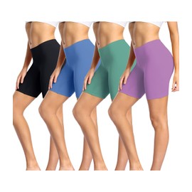 wirarpa Women's Cycling Shorts Cotton Boxer Shorts Under Dress Skirt Underpants with Leg Anti Chafing Short Leggings Pack of 4, Multicolor-02-4 Pack