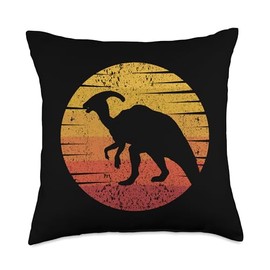 Plush Parasaurolophus Dinosaur Toy Costume Gifts Retro Parasaurolophini Dinosaur Lover Parasaurolophus Throw Pillow, 18x18, Multicolor
